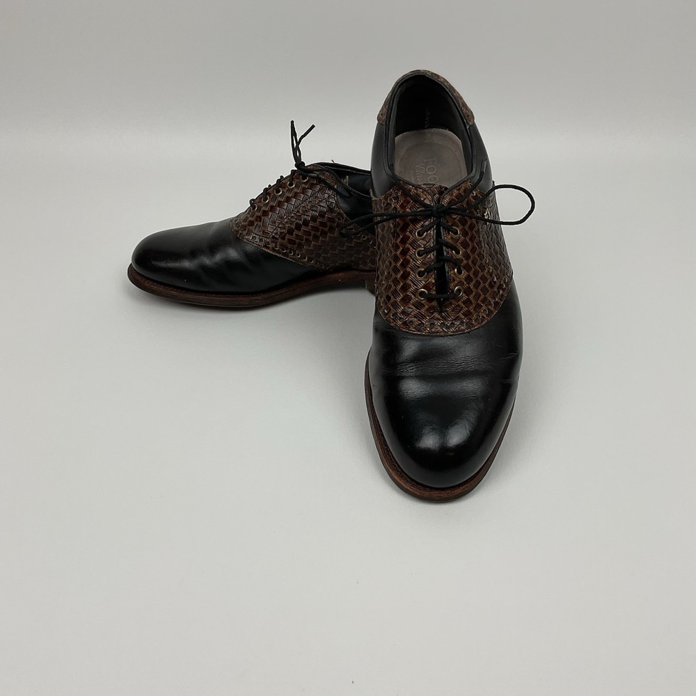 FootJoy Classics Golf Shoes 95D Brown‎ Black Lizard Saddle Vintage USA Mens